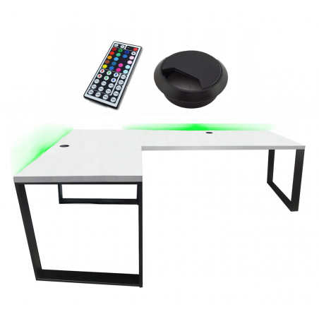 Biurko Gamingowe Narożne Loftowe - 240x160x36 Model 2