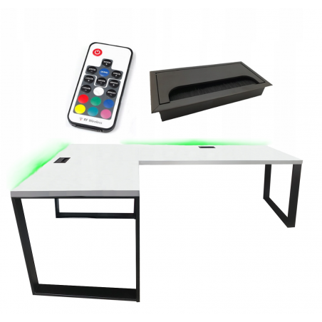 Biurko Gamingowe Narożne Loftowe - 202x136x28 Model 2